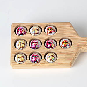 16mm <b>Acrylic</b> Double-Sided Printed Chicken Pattern Mixed Color Beads DIY Mobile Phone String Keychain Stringing <b>Pen</b> Accessory - Product Image 1