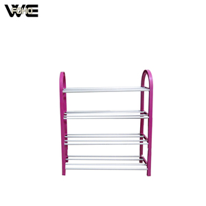 Étagère à chaussures moderne à 5 niveaux en plastique PP et tube en fer pliable, organisateur de chaussures élégant pour la maison, le salon, les meubles - Product Image 3