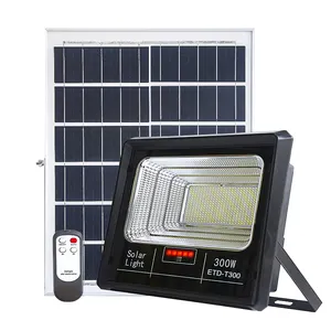 100W 200W 300W 400W New Design Slim Outdoor Ip67 ABS Security Wth Solar Panel Solar Floodlight