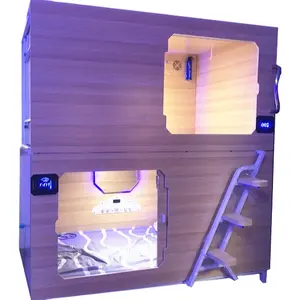 WIMI para dormir cama de madera japonés cápsula espacial hostel camas cápsula cama litera para dormir cápsulas