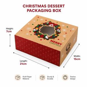 Caja <span class=keywords><strong>de</strong></span> Embalaje para Cupcakes y Donuts <span class=keywords><strong>de</strong></span> Navidad, Personalizada con Logotipo, en Cartón Reciclable Color Marfil, Autoarmable, Impresión a Cuatro Colores - Product Image 1