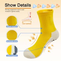 Chaussettes de sport antidérapantes avec logo personnalisé, mi-mollet, compression, respirantes, en maille, pour la course à pied, la randonnée, le football