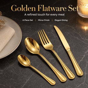 Classic Bulk 18/10 Stainless Steel Western Cutlery <b>Set</b> Mirror Polish Wedding Cutlery Flatware Dishwasher Safe for Restaurant - Product Image 4
