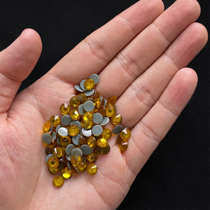 Yantuo พลอยเทียมแก้ว SS3-SS30บุษราคัมคริสตัลหลังเรียบสำหรับตกแต่งเล็บ - Product Image 2