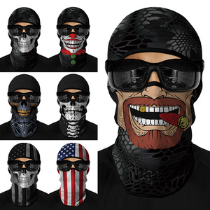 Masque facial unisexe en balaclava, 100% polyester, respirant, imperméable, impression par sublimation, pour le cyclisme, les activités de plein air, la moto, doublure de casque - Product Image 1