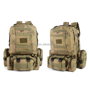 Coyote Pattern Gran capacidad Marco de hierro Molle Nylon Deportes para acampar al aire libre Senderismo Fábrica al por mayor 56L Mochila táctica - Product Image 1