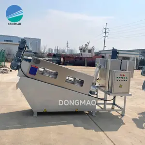 Máquina de prensa de filtro de tornillo de espesamiento y deshidratación de lodo industrial con buenos métodos para el proceso de gestión de aguas residuales
