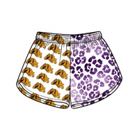 Pré-vente : Short pour enfants à taille élastique, motif logo d'équipe et carreaux, pois et léopard, pour l'été