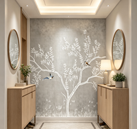 Papier peint mural personnalisé de style chinois avec des motifs floraux et d'oiseaux, papier peint auto-adhésif pour la chambre à coucher, le salon, la maison, l'hôtel, décoration murale