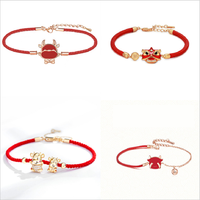 Bracelet corde rouge ajustable 12 signes du zodiaque, bijou de charme tissé à la main, cadeau d'amitié pour couple, nouveauté