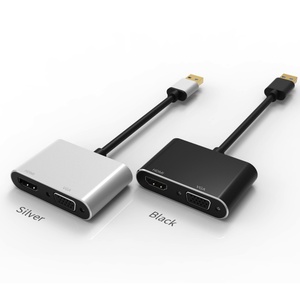 <span class=keywords><strong>สาย</strong></span>แปลงอะแดปเตอร์ 2 in 1 USB 3.0 เป็น 4k HDTV VGA หญิง แบบสองช่องสัญญาณ - Product Image 4