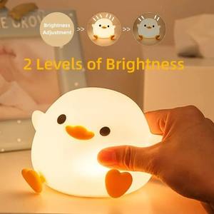 DoDo Duck Night Light Cute Duck Silicone Dimmable Nursery <b>Nightlight</b> Rechargeable LED Bedside Lamp <b>Baby</b> Bedrooms Living Room - Product Image 3