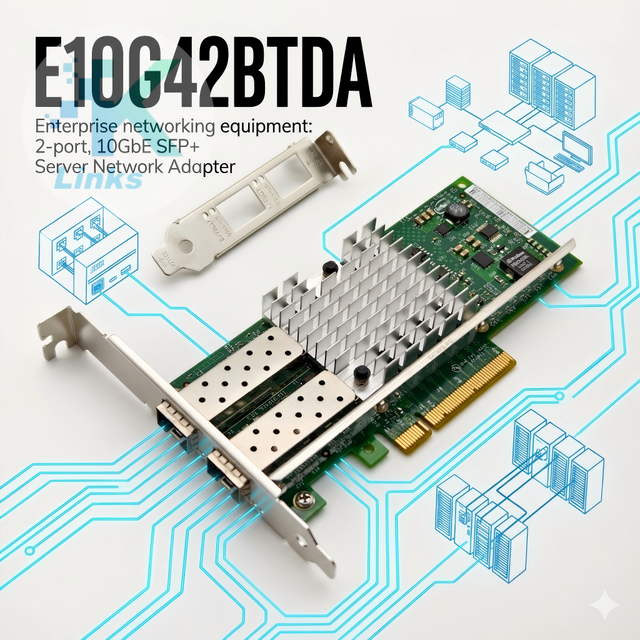 X520-DA2 E10G42BTDA Intel 10GbE 2-port SFP+ PCIe 2.0x8 Wired Network Interface Card Ethernet Server Adapter 3-Year Warranty