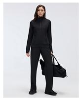 Veste de sport de course en gros à double fermeture éclair, manches longues, col montant, haut de yoga pour femme