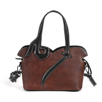 Véritable sac à main de style chinois vintage pour femmes en cuir de vachette véritable avec fermeture éclair Nouveau sac à bandoulière simple à la mode Lady Style Doublure en coton