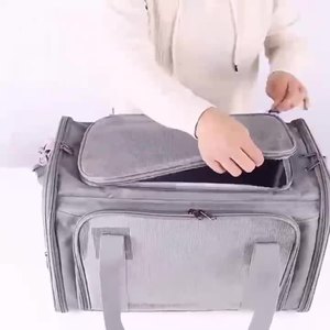 TSA havayolu onaylı yumuşak evcil hayvan taşıma çantası fermuar kapatma kedi ve köpek kafesi küçük ve orta ölçekli hayvanlar için katı desen - Product Image 5
