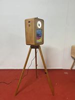 Machine photo portable rétro vintage en bois pour iPad avec appareil photo et étui de transport