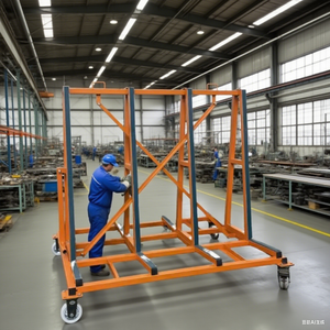 Bốn-bánh Xe thiết bị chế biến giỏ hàng một cửa đá Glass Granite lưu trữ Giao thông vận tải với nền tảng đá <span class=keywords><strong>Rack</strong></span> hiển thị - Product Image 5