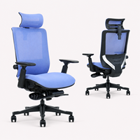 Chaise de bureau ergonomique à dossier haut en tissu, avec repose-pieds réglable et pliable, siège coulissant et accoudoirs 3D, pour commande en gros, usage commercial