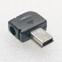 Connecteur Mini USB 5 broches 90 degrés Prise mâle en T avec capuchon en plastique pour adaptateur DIY PCB Câble de données SDA