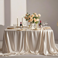 Nappe Rectangulaire en Satin de Luxe Léger et Haut de Gamme pour Table de Gâteaux d'Anniversaire de Restaurant Occidental d'Hôtel