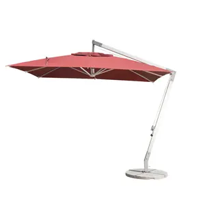 Sombrilla Cuadrada Moderna de PVC para Jardín de <span class=keywords><strong>3x3</strong></span>, Muebles Grandes para Exteriores con Luces de Parasol para Playa, Restaurante u Hotel - Product Image 6