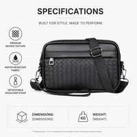 Sac bandoulière messager urbain en cuir PU circulaire pour homme, portable, durable, avec fermeture éclair