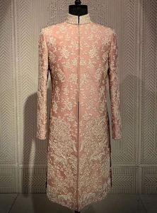 2024 New Heavy Zari Embroidery Sherwani Grooms Beautiful Plus Size Sherwani <b>Pant</b> Matching Crystal Glass Shoe Fabric Jackets - Product Image 2