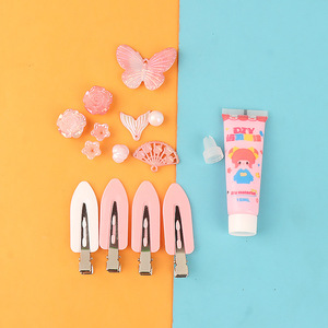 مجموعة مواد مشابك الشعر اليدوية ذاتية الصنع لصناعة تعليقات غراء الكريمة المحاكية للأطفال - Product Image 4