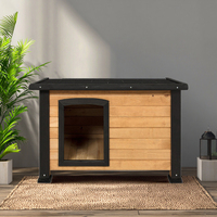 Nichoir pour chien extérieur en bois écologique de luxe, design imprimé, toit imperméable, durable, utilisable toutes saisons