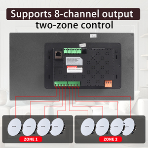 <b>Smart</b> Home Background Music System Two Zones Playback Tuya Google Play 8-channel Speakers 7-inch Display Offers a Clear View Wit - Product Image 6