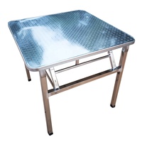Table carrée pliante moderne et légère en acier inoxydable pour intérieur/extérieur Garden Party Camping BBQ Etc.