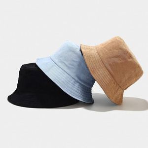 Sombrero de Pescador de Pana de Poliéster/Algodón, Versátil, de Color Sólido, para Otoño e Invierno, Informal, para Viajes, Resistente al Viento y al Sol, Superventas - Product Image 2