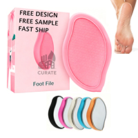 Râpe à pieds en verre personnalisable avec logo, éliminateur de callosités, grattoir à talons, polissoir pour pédicure, outil de suppression des peaux mortes pour des pieds doux