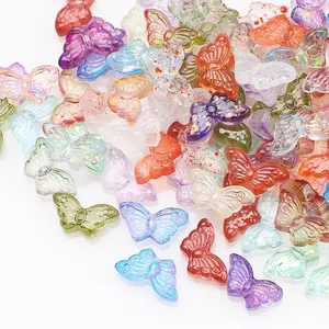 Zhubi passe-temps papillon perles de verre 8X15MM dégradé de couleur mode pendentif cristal papillon perles pour collier à faire soi-même boucle d'oreille
