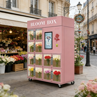 Máquina Expendedora de Flores Automática Comercial Inteligente 24/7, Refrigerada, de Acero Inoxidable, con Pantalla Táctil y Función SDK, Venta al Por Mayor