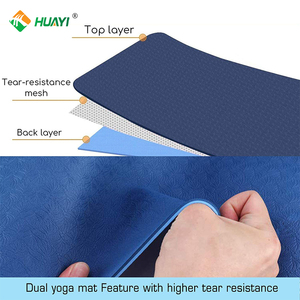 Thảm tập Yoga in logo tùy chỉnh Huayi, thân thiện với môi trường, thảm tập Yoga phòng tập thể dục, chống trơn trượt, có dây đeo in logo, mẫu miễn phí, thảm Yoga TPE thân thiện với môi trường - Product Image 4