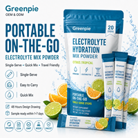 Mélange d'électrolytes Greenpie pour l'hydratation, saveur agrumes tropicaux, sachet individuel, poudre d'hydratation portable à emporter