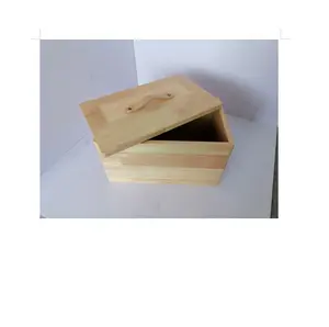 Wooden Bread Box Rubber Wood Bakery Kitchen Decor Organizer With Cutting Board Lid Keep Fresh Wholesale Decoration Bread Bin