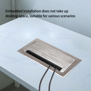 EU ổ cắm AC <span class=keywords><strong>Power</strong></span> Cover 2 USB tuôn ra-gắn 2-ổ cắm điện máy tính để bàn ổ cắm nhôm bàn đồ nội thất tương thích chúng tôi AU EU cắm - Product Image 4