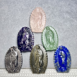 Estatuas de la Virgen María y Jesús de Cristal, 7-9 cm, Materiales de Alta Calidad, Plateadas/Doradas, Decoración para el Hogar, E1092 - Product Image 3
