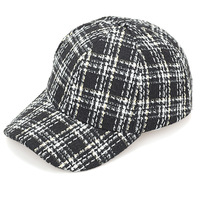 Casquette de baseball vintage à carreaux pour femme, automne-hiver, chaude, tendance, polyvalente, décontractée, protection solaire, vente en gros
