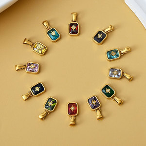 Colgante de Acero Inoxidable 316L con Baño de Oro de 14k/18k, No se Deslustra, con Dijes de Zirconia de Piedra de Nacimiento para Fabricación de Joyas, Collares y Pulseras - Product Image 3