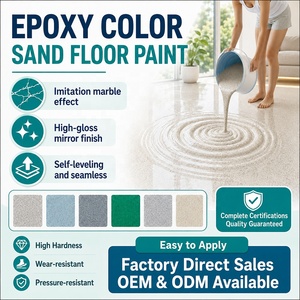 Liquid Stone Effect Flooring Epoxy Resin <b>Colored</b> <b>Sand</b> Self Leveling Floor Coating Paint Marble Effect - Product Image 1