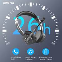 Casque d'écoute sans fil avec microphone pour centre d'appels et bureau Casque antibruit avec base de chargement