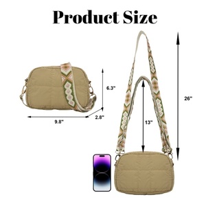 Bolso Bandolera de Nylon Acolchado para Mujer, con Correa de Hombro Ajustable de Jacquard, Suministro de Fábrica - Product Image 2