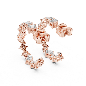 Pendientes de Diamantes Cultivados en Laboratorio en Oro Rosa, Joyería de Diseño Elegante y Lujosa para Mujer, Accesorios de Moda Minimalistas y Brillantes - Product Image 2