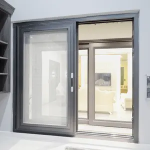 Double vitrage en aluminium 3 pistes fenêtre coulissante fenêtres en aluminium