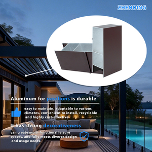 Pavillon <span class=keywords><strong>de</strong></span> <span class=keywords><strong>jardin</strong></span> extérieur en alliage d'aluminium, résistant à l'eau, au vent et à la corrosion, motorisé, <span class=keywords><strong>pour</strong></span> piscine et loisirs - Product Image 2