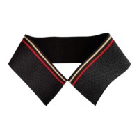 Col en jacquard floral personnalisé pour polo, bordure en tricot plat, accessoires pour col de chemise, pour usine de vêtements de mode OEM